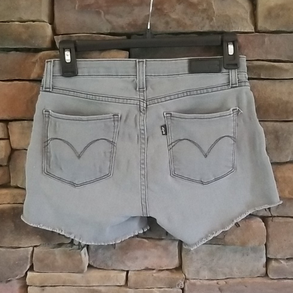 Levi's Gray Cut Off Denim Shorts.